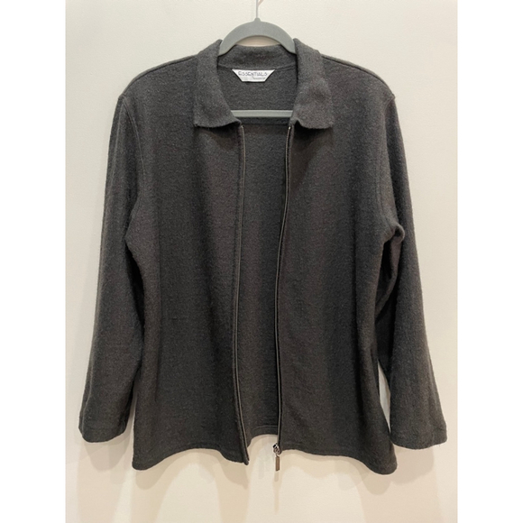 Essentials by Koret Vintage Wool Zip Up Collared Jacket Cardigan Women’s Medium - Picture 6 of 13